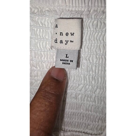 NWT A New Day White Textured Sleeveless Mini Dress Adjustable Straps For Women's - Picture 6 of 8